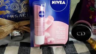 Nivea Pearly Shine Caring Lip Balm Shimmer candid review [upl. by Andriette]