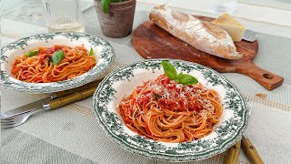 Spaghetti with Marinara Sauce Simple home cooking [upl. by Alisun]