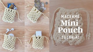 How to make Easy Macrame Mini Pouch Organizer Tutorial for Beginners [upl. by Ardien]