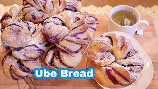 HOW TO MAKE UBE SWIRL BREAD  BREAD WITH UBE SWEET POTATO FILLING without mixer  SWIRL BREAD [upl. by Teresina]