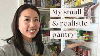 Realistic SMALL pantry organization ideas Ways to save space amp be more efficient 🍏🥫 [upl. by Rorke]