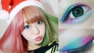 ChrismasAuroraMakeupクリスマスオーロラメイク [upl. by Ashly]