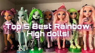 RANKING MY TOP 5 FAVORITE RAINBOW HIGH DOLLS I OWN  tier lists with Lizzie [upl. by Nowtna]