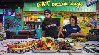 ATTEMPTING THE HUGE EATING CHALLENGE AT THE RUDEST RESTAURANT IN AMERICA  BeardMeatsFood [upl. by Shimberg]