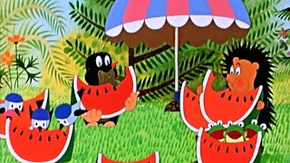 Krtek  Mole and his Friends Eating Watermelons Interesting [upl. by Meggi]