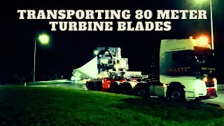 Collet amp Sons Heavy Haulage Transporting80m Vestas Wind Turbine Blades [upl. by Launce]