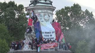 Antifascist protest against National Rally as French election results counted [upl. by Alig284]