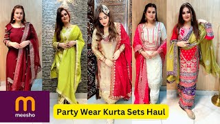 Meesho Partywear Suits Haul  SWATI BHAMBRA [upl. by Siekram]