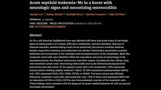 13 Acute myeloid leukemiaM1 in a horse with neurologic signs and necrotizing enterocolitis [upl. by Airel443]