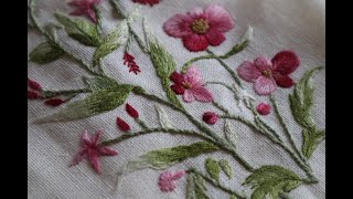 Full Video Flower Embroidery Memories Floral Hand Embroidery  SaraNsilk [upl. by Anhavas]