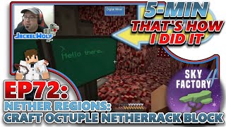 SKY FACTORY 4 EP72  NETHER REGIONS CRAFT OCTUPLE NETHERRACK BLOCK [upl. by Sammy]