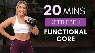 20 Minute Kettlebell Core Workout With Vocal Instructions Get STRONG ABS [upl. by Nelg674]