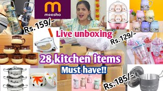 29 Meesho Kitchen Item haul Starts 128rs पैसा वसूल kitchen items haulLive Unboxing meeshohaul [upl. by Kennedy]