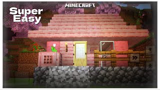 Cherry blossom village house  Minecraft [upl. by Talia]