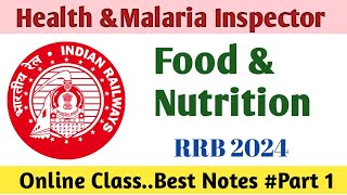 Health and Malaria Inspector  Food and Nutrition  RRB 2024 Exam Preparation  Sanitary Inspector [upl. by Sonstrom]