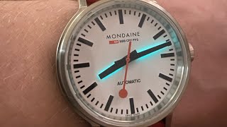 Mondaine Original Automatic lightsaber lume [upl. by Hsetirp717]