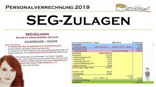 Abrechnung von SEGZulagen in der Personalverrechnung 2019 [upl. by Hahnke899]