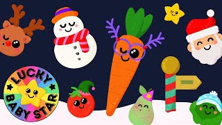 Dancing Fruits amp Veggies Go To The North Pole🎄 Sensory Fruit Party for Babies [upl. by Scoter]