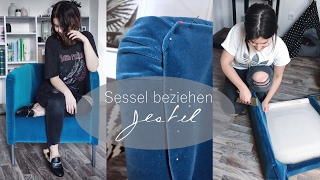 Sessel neu beziehen DIY VelvetSamt Trend Jestil [upl. by Fenny851]