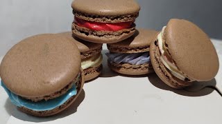 TRY MAKING MACARONS PART 3  CHOCOLATE MACARONS  FILLING BUTTERCREAM [upl. by Maddeu573]