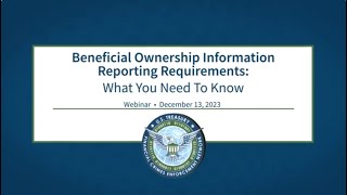 Beneficial Ownership Information Reporting Requirements What You Need to Know [upl. by Turne666]