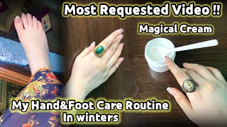 My HandampFoot Care Routine In Winters  Best Magical Cream For Crack Heels  Soft HandampFoot in Mins [upl. by Dranyar]