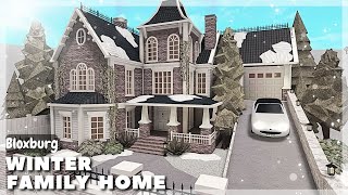 BLOXBURG Winter Family Home Speedbuild  Roblox House Build [upl. by Adnerol]