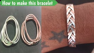 Making a bracelet from silver and copper wire  how its made  Bracelet making  gold Smith Luke [upl. by Biegel]