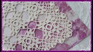 Crochet EdgeBorder  Easy to Crochet Lace Motif for Table cloth 3 [upl. by Karlee446]