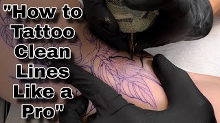 Lining tattoo techniques  how to tattoo perfect lines  lining tattoo  3RL 😎 [upl. by Petite]