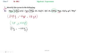 Class 7  Maths  Ex 101  Q7 b [upl. by Suirrad]