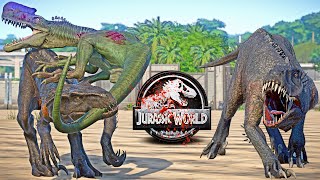 Scorpius REX E750 vs Indoraptor Baryonyx Excavaraptor Dinosaurs Fight 🌍 JURASSIC WORLD EVOLUTION [upl. by Jorgensen]