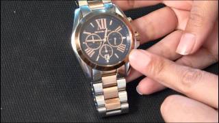 Michael Kors Chronograph Bradshaw Two Tone Stainless Steel watch review [upl. by Marler]