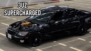 Supercharged 3UZ IS300  Exhaust amp Supercharger Sound Byte [upl. by Hy633]