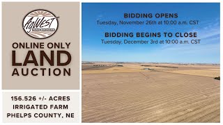 Online Only Land Auction  156526  Acre Irrigated Farm in Phelps County NE [upl. by Namyac]