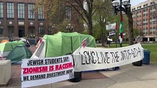 ProPalestinian protesters set up tents on University of Michigan campus [upl. by Rfinnej]