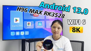 Review H96 MAX RK3528 Android 13 TV Box 8K Unboxing [upl. by Connett]