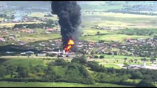 Aerial footage of Umvoti tanker blaze [upl. by Rhtaeh]