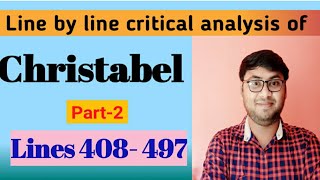 Christabel Part2  lines 408497  line by line analysis in Bengali part2 [upl. by Eojyllib]