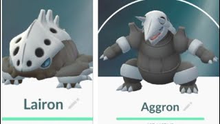 Lairon evolves to Aggron in Pokémon Go [upl. by Jeffie]