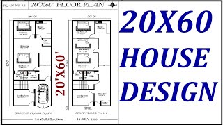 20x60 House Plans with Car Parking  1200sq ft house design  घर का नक्शा [upl. by Tye624]