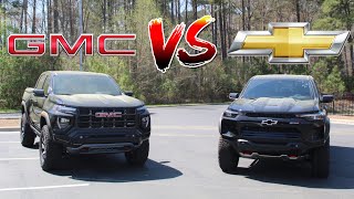 GMC Canyon AT4X VS Chevy Colorado ZR2  Which Midsize Off Road Truck Is Better [upl. by Singleton743]