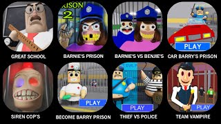 GREAT SCHOOLBARNIES PRISONBARNIES VS BENJIESCAR BARRY’S PRISONSIREN COP’SBECOME BARRY PRISON [upl. by Ardnyk562]