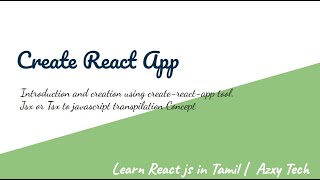 1 Create React App  Learn React js in Tamil [upl. by Walcoff87]