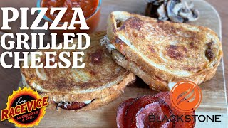 PIZZA GRILLED CHEESE SANDWICHES THAT WILL BLOW YOUR MIND CRUNCHY AND CHEESY BlackstoneGriddles [upl. by Ahsoyem426]