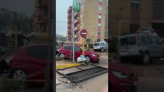 Aftermath footage after the flash floods in the municipality of Paiporta flashflood flood fyp [upl. by Ddart]