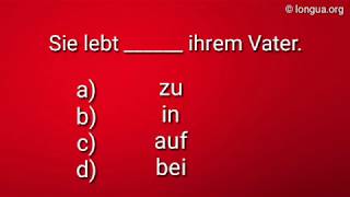 A1 A2 B1 B2 C1 Übungen Prüfung Exam Questions Verb mit Präposition Akkusativ Dativ auf [upl. by Studnia]