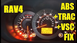 Toyota RAV4 ABS TRAC VSC Warning Light FIX  C1223 C1241 C1249 [upl. by Wojak759]