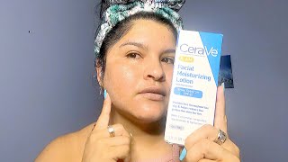 Provando Cerave crema para el rostro con daños y mancha por el sol [upl. by Nirak]