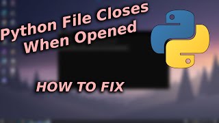 Python File Closes When Opened  How To Fix [upl. by Eidnarb334]